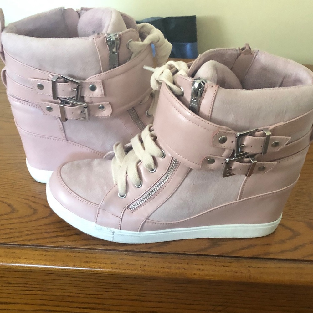High top wedge sneakers
